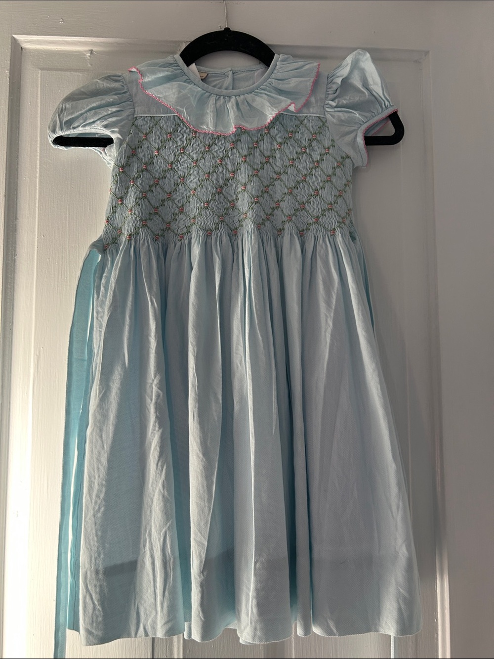 Marco & Lizzy Classic Pastel Blue Smocked Girls' Dress